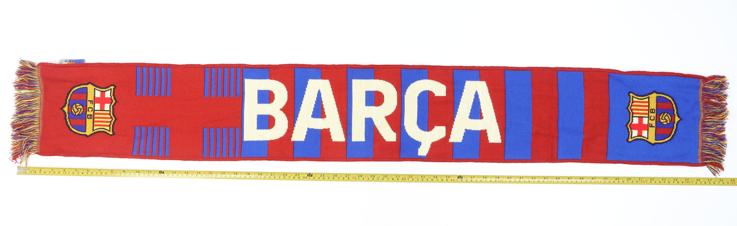 FC Barcelona Men's Red Blue Knit Winter Logo Scarf One Size