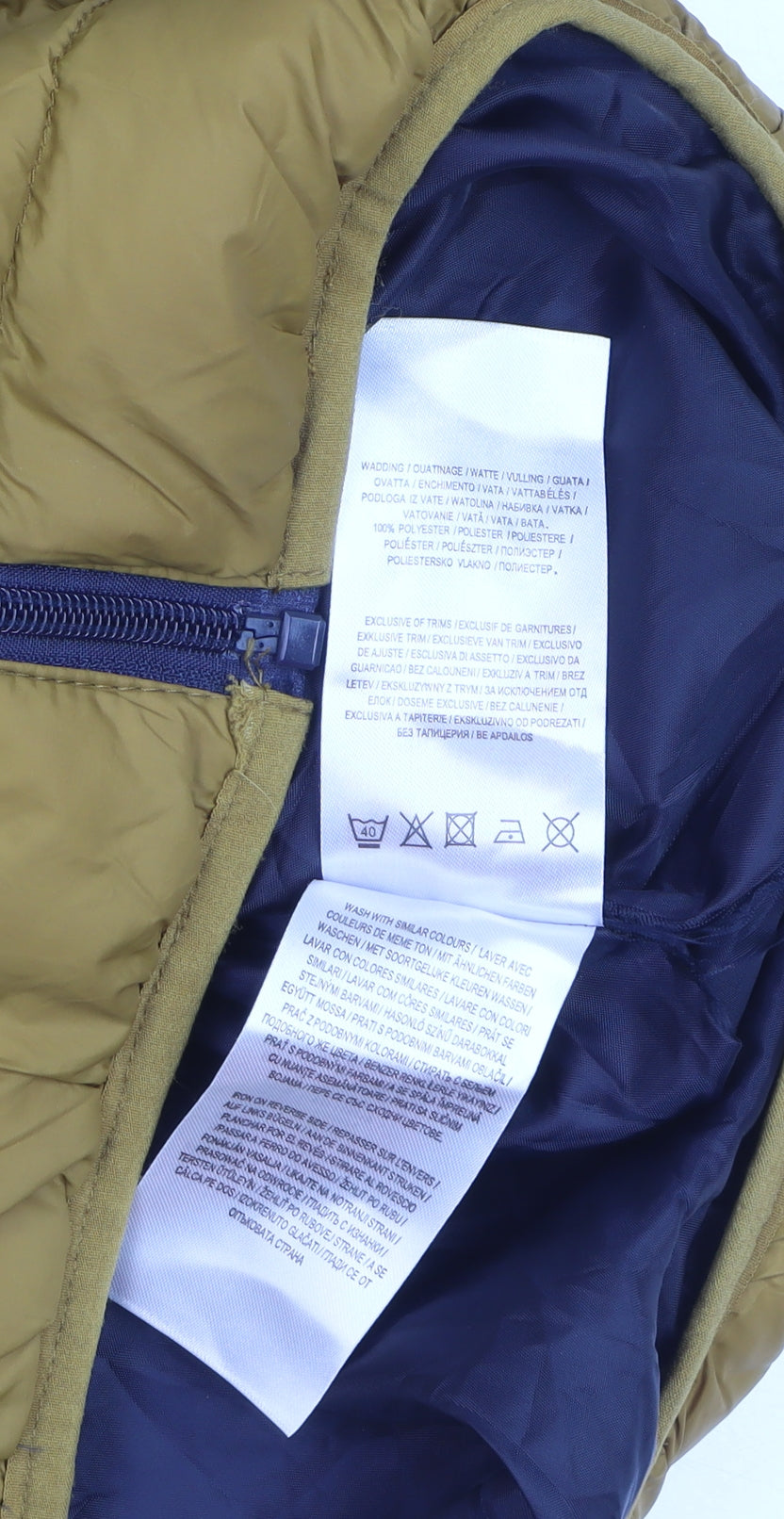 Tokyo Laundry Men’s Blue & Brown Puffer Jacket M Regular Fit