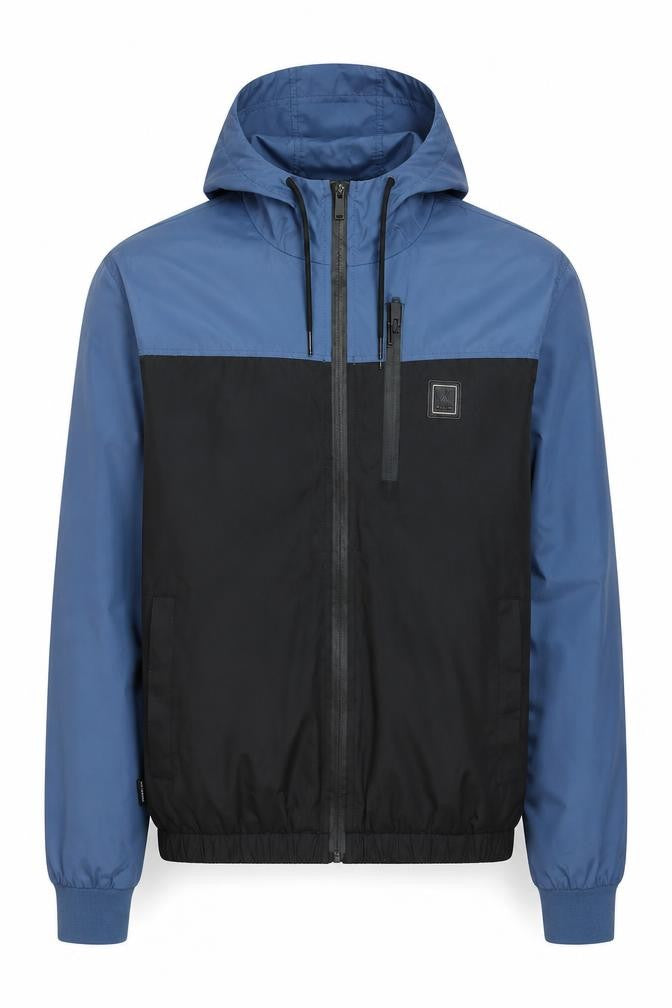 D-Rock Men's Blue Black Hooded Windbreaker Jacket XL