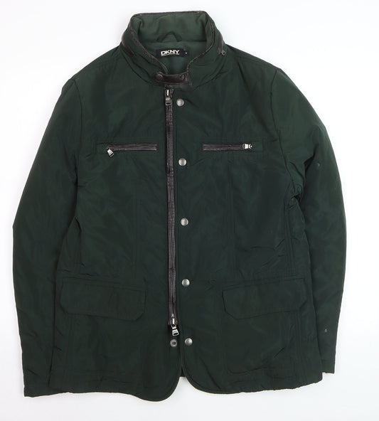 DKNY Men's Green Medium Thermo Regulated Motorcycle Jacket