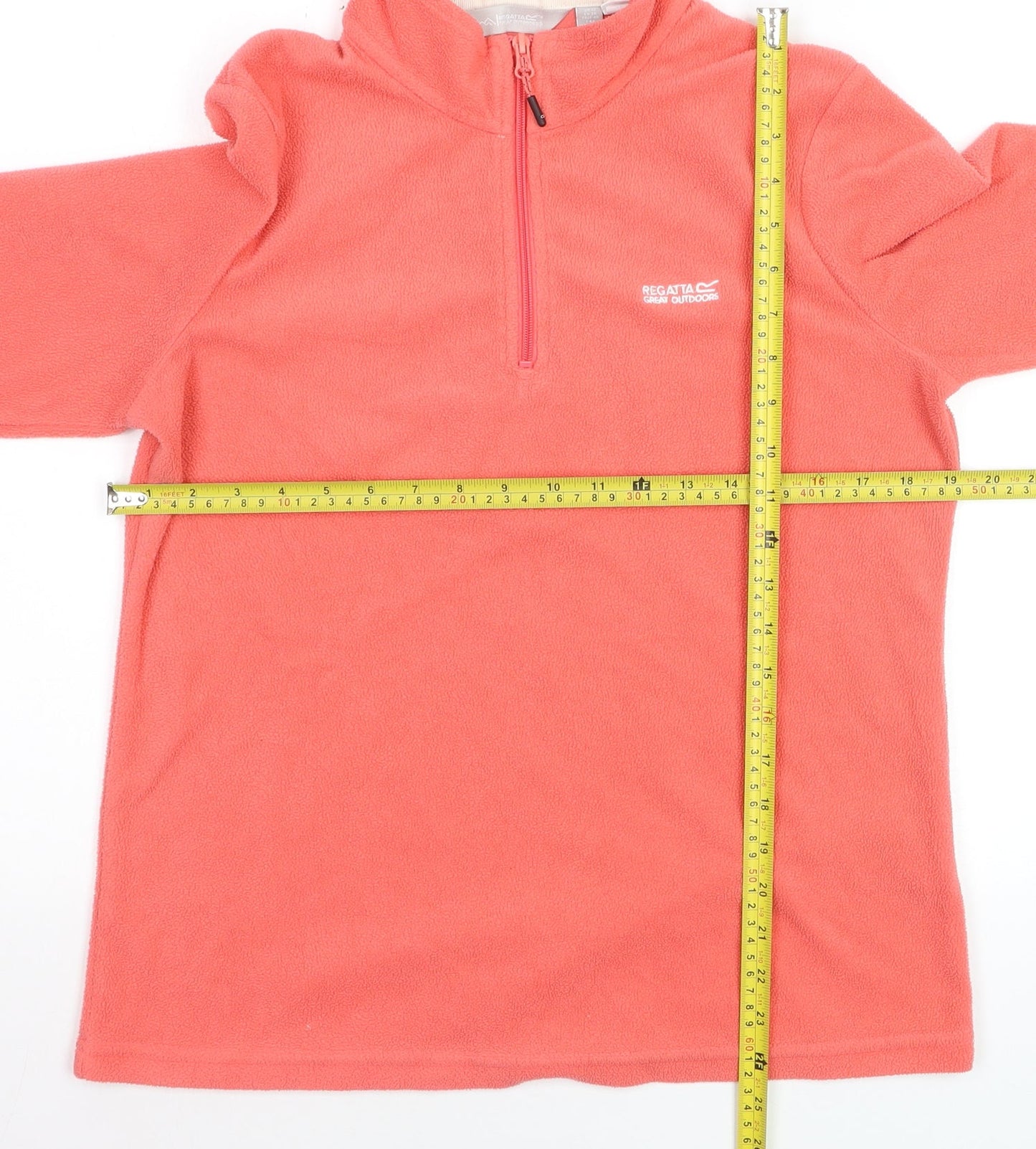 Regatta Great Outdoors Coral Pink 1/4 Zip Fleece Sweatshirt UK 12