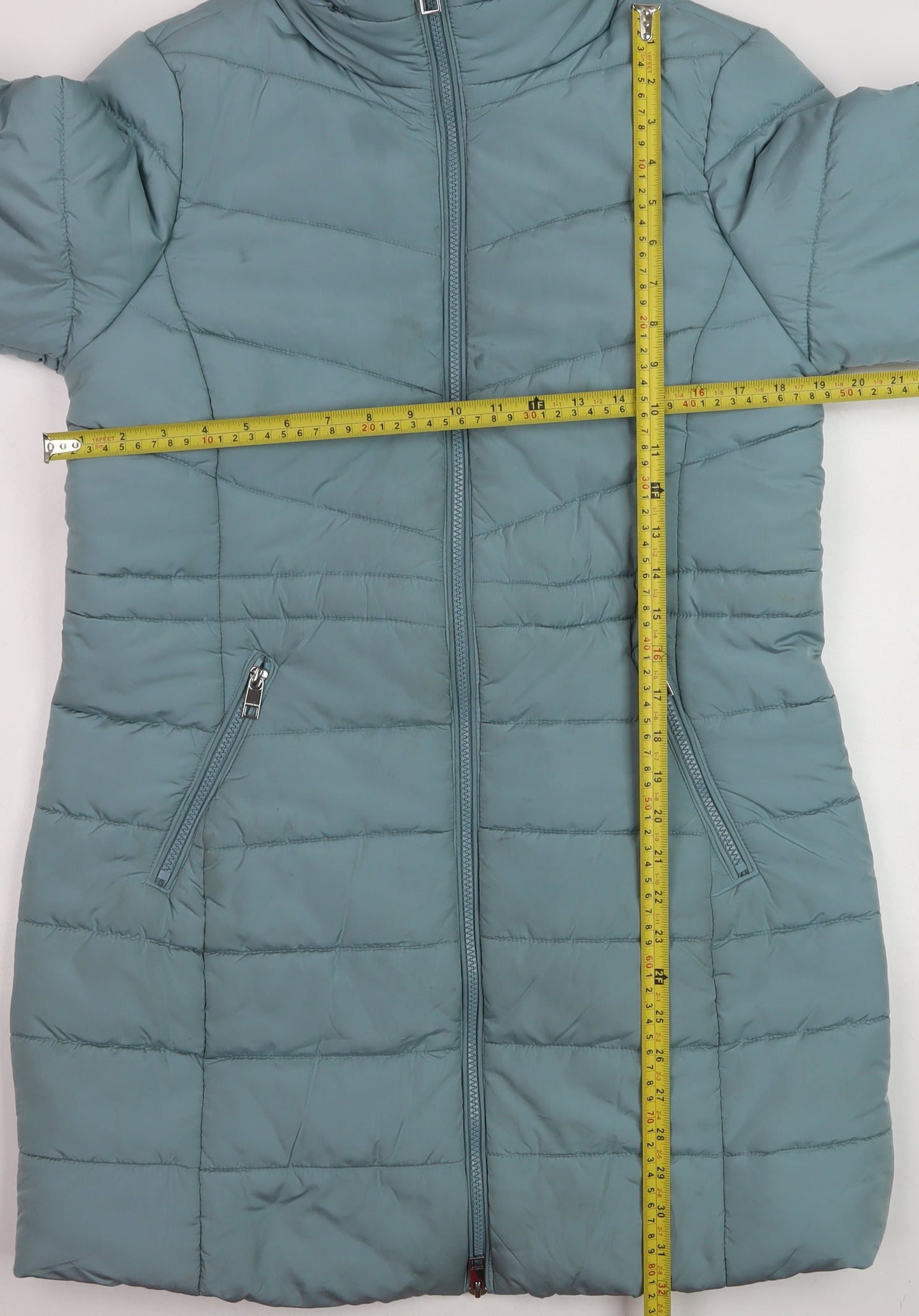 Marks and Spencer Women Blue Long Puffer Coat Size 12