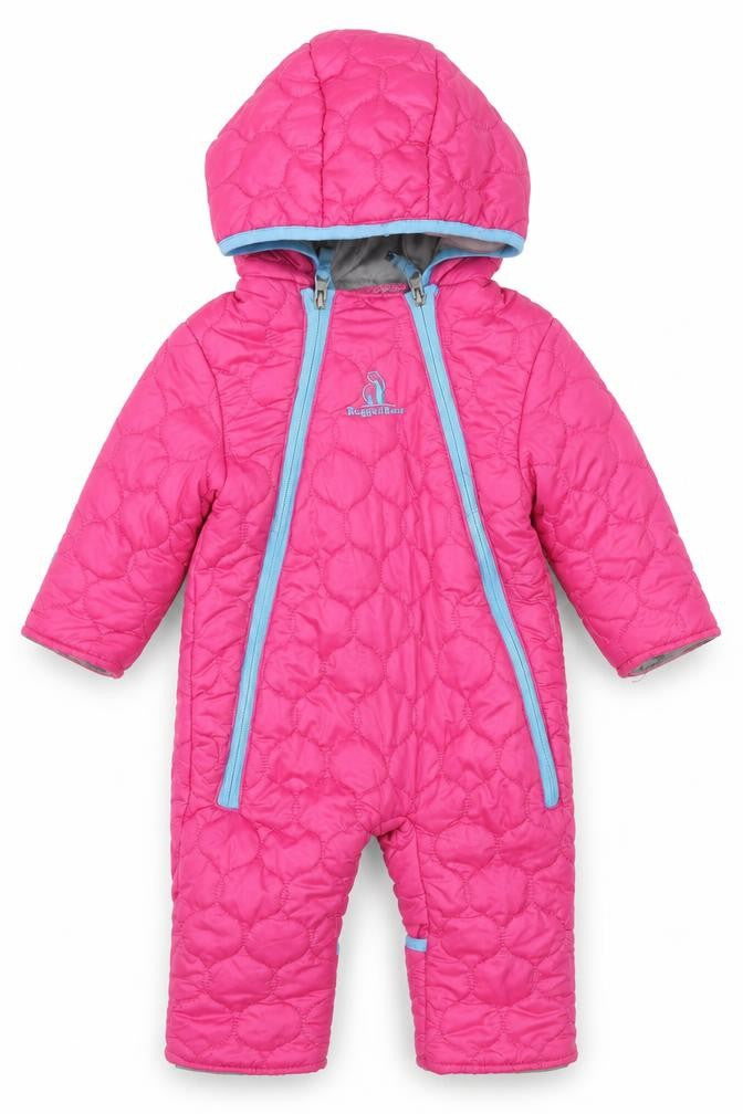 Rugged Bear Unisex Baby Pink Quilted Hooded Puffer Snowsuit 6–9 Months