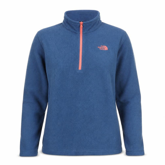 The North Face Womens Blue 1/4 Zip Fleece Pullover Sweatshirt M