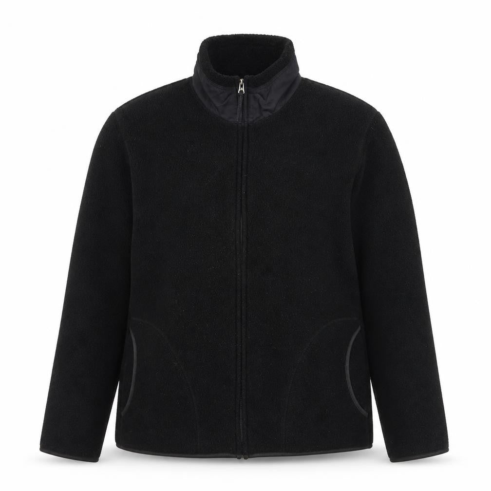 H&M Womens Black Full Zip Fleece Sweatshirt Regular Fit Size 12