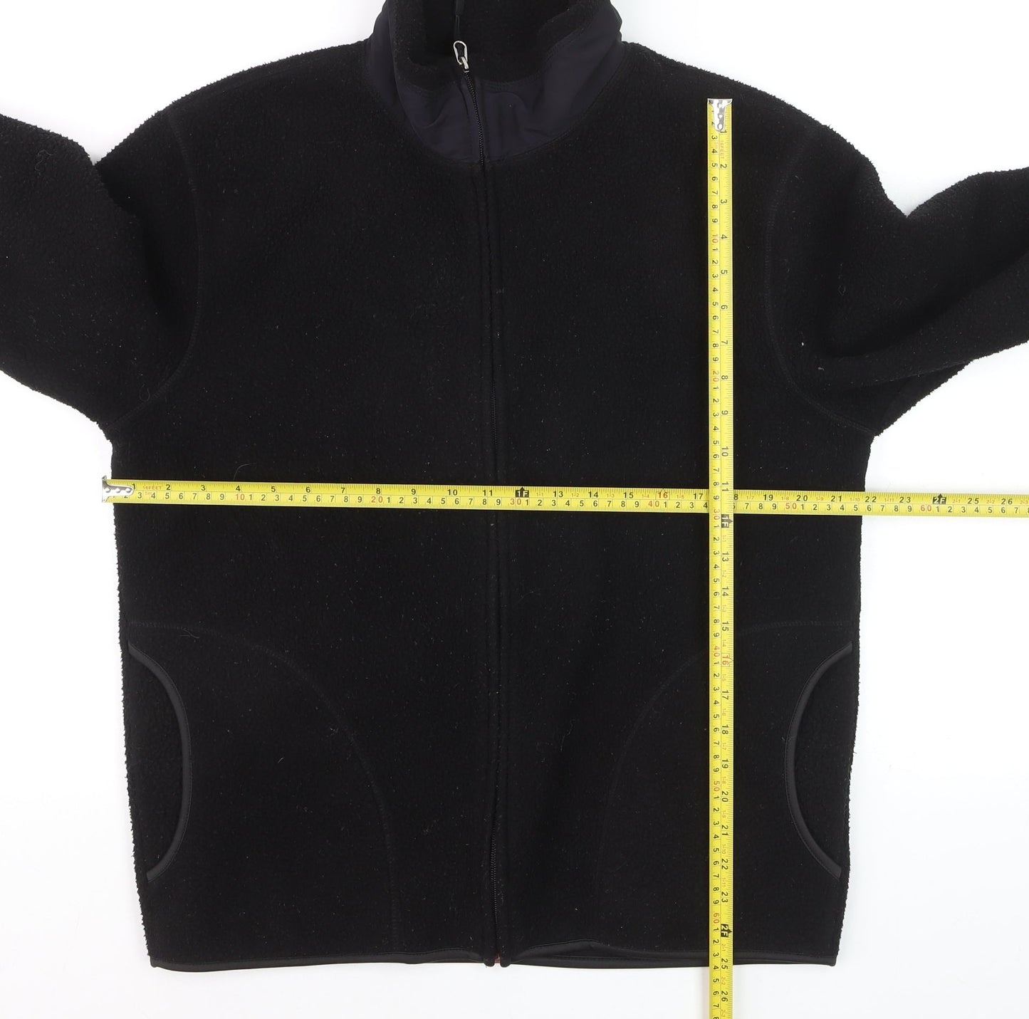 H&M Womens Black Full Zip Fleece Sweatshirt Regular Fit Size 12
