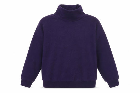 Patricia Dawson Women Purple Fleece Pullover Sweatshirt M Roll Neck