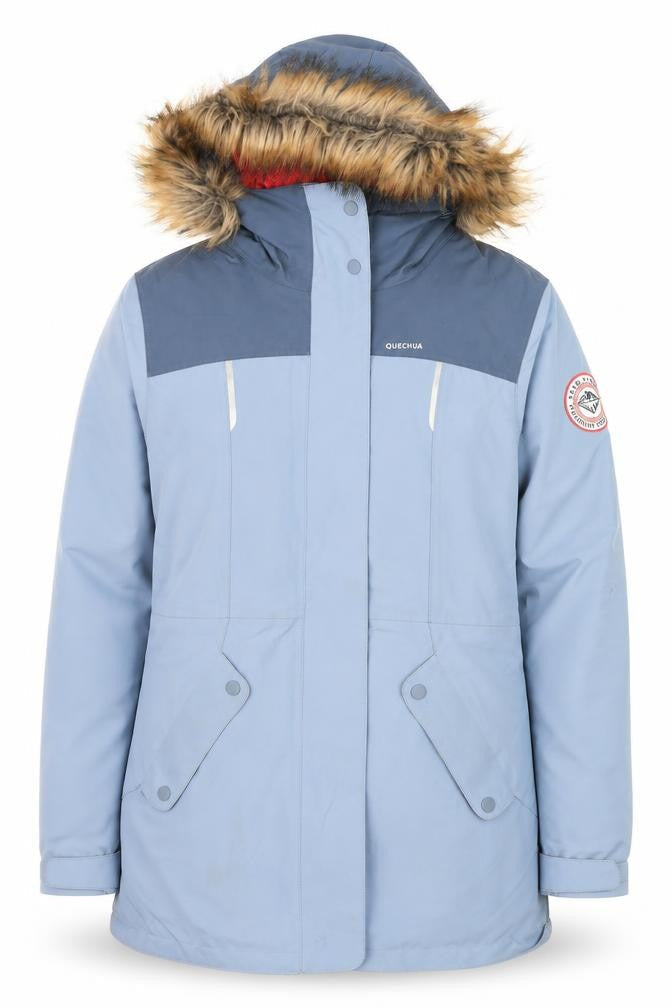 Quechua Teens Blue Waterproof Hooded Parka Jacket Size 14