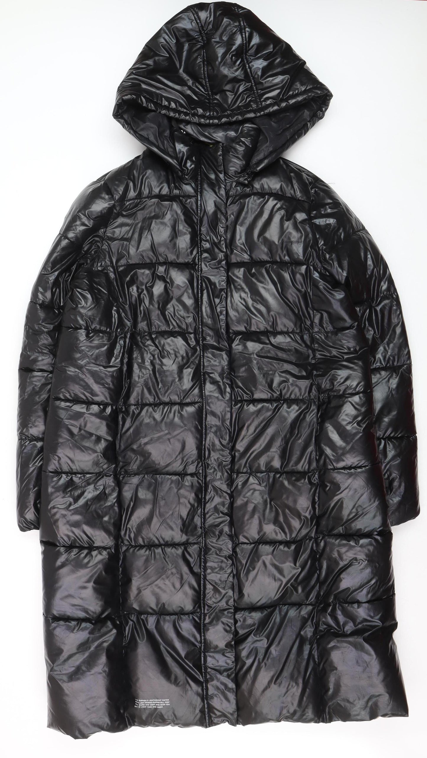 Juicy Couture Women’s Black XL Long Hooded Puffer Coat