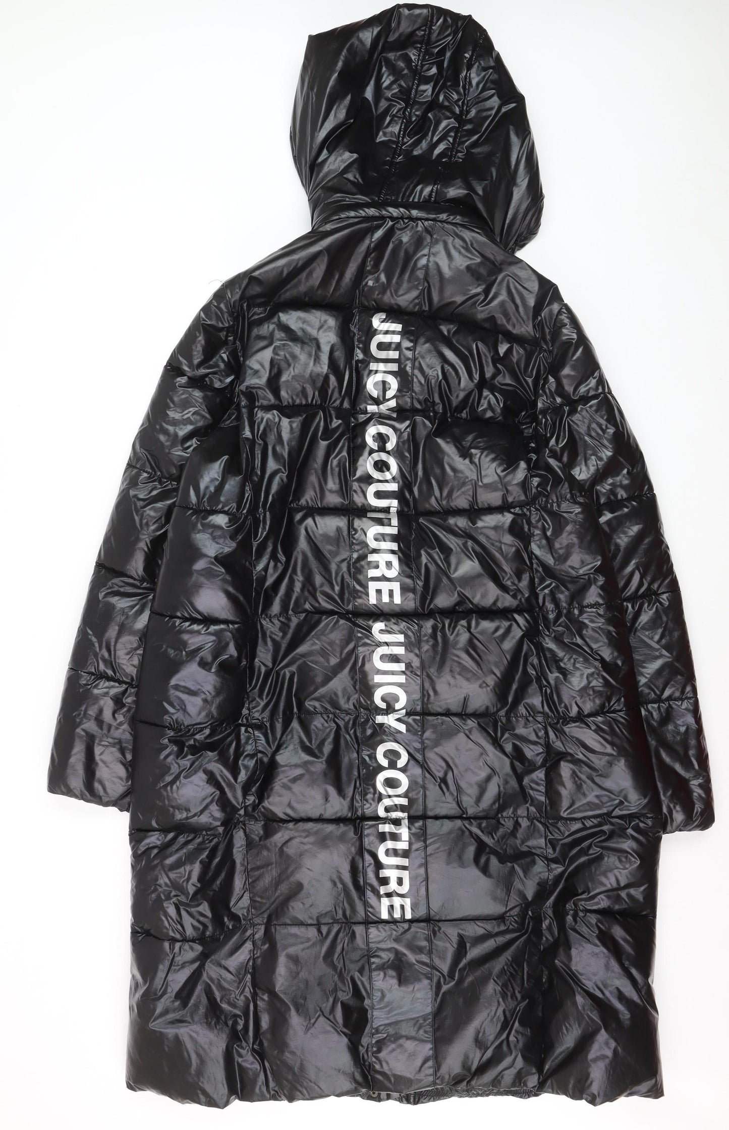Juicy Couture Women’s Black XL Long Hooded Puffer Coat