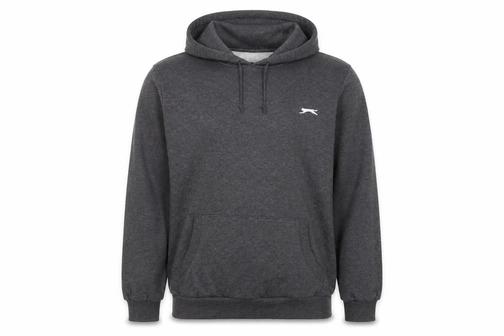 Slazenger Men’s Grey Pullover Hoodie L Fleece Lined Logo