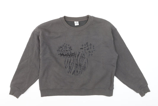 Disney by Very Women's Grey Mickey Mouse Crew Neck Sweatshirt Size M