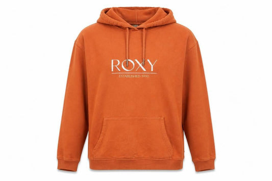 Roxy Womens Orange Pullover Hoodie Small Cotton Blend Casual