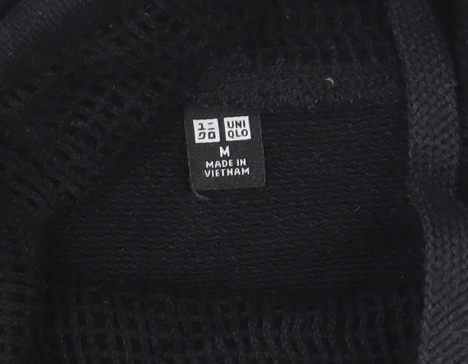 Uniqlo Men's Black M Pullover Hoodie High Neck Fleece Sweatshirt
