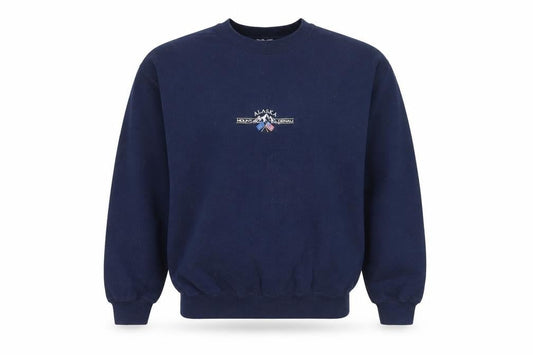 Topshop Unisex Navy Blue Alaska Embroidered Pullover Sweatshirt L