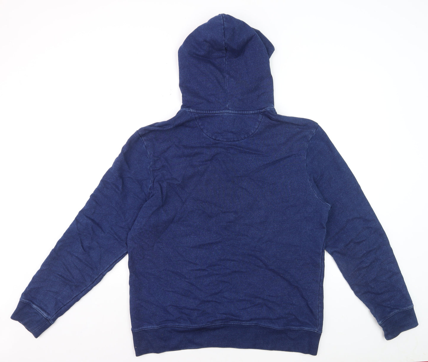 GAP Men's Blue Pullover Hoodie Medium Cotton Logo Sweatshirt
