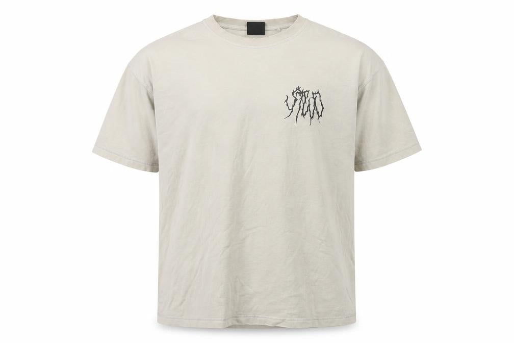 SVD Men Beige Graphic Print Cotton Crew Neck T-Shirt Size L