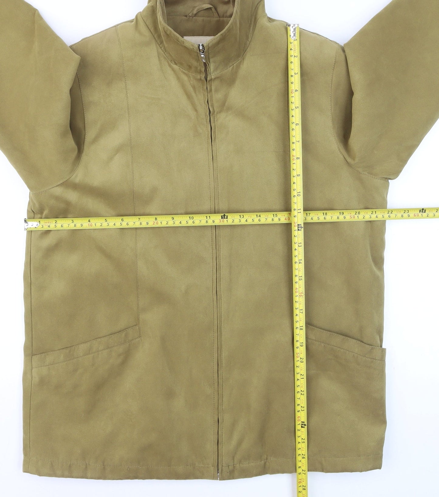 EWM Women’s Beige Full Zip Mid-Length Jacket Size 14