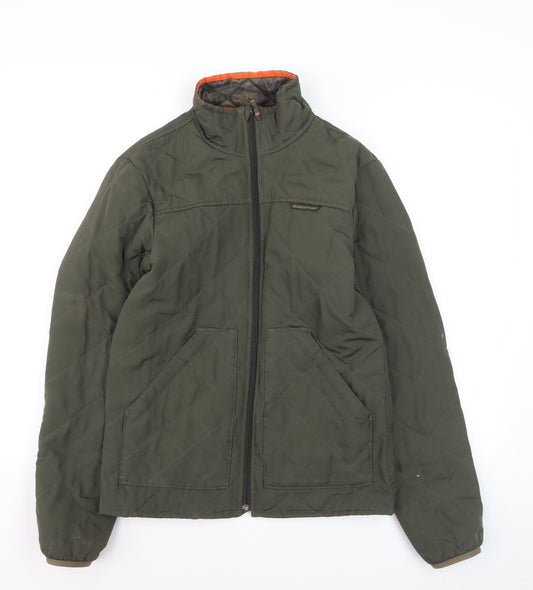 Solognac Men's Green Quilted Hunting Jacket Size S Polyester