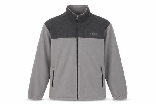 Atlas For Men Grey Full Zip Fleece Jacket L Outdoor Hiking Sweatshirt