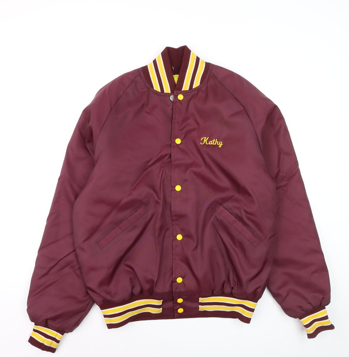 Butwin Women Burgundy Varsity Jacket M Embroidered Minnesota Skydivers