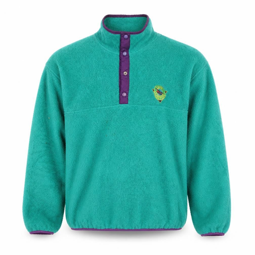 Cape Comfort Men's Green Fleece 1/4 Zip Retro Outdoor Jacket M