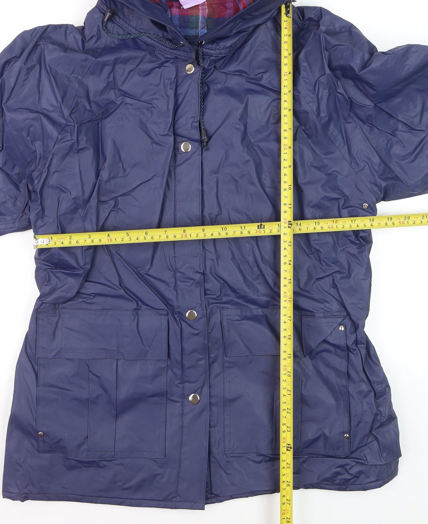 Apres Sport Women's Blue Hooded Waterproof Rain Coat Jacket S