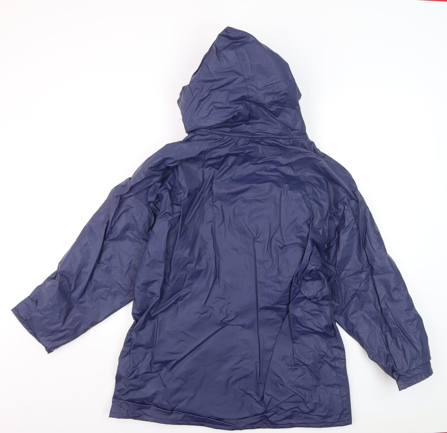 Apres Sport Women's Blue Hooded Waterproof Rain Coat Jacket S