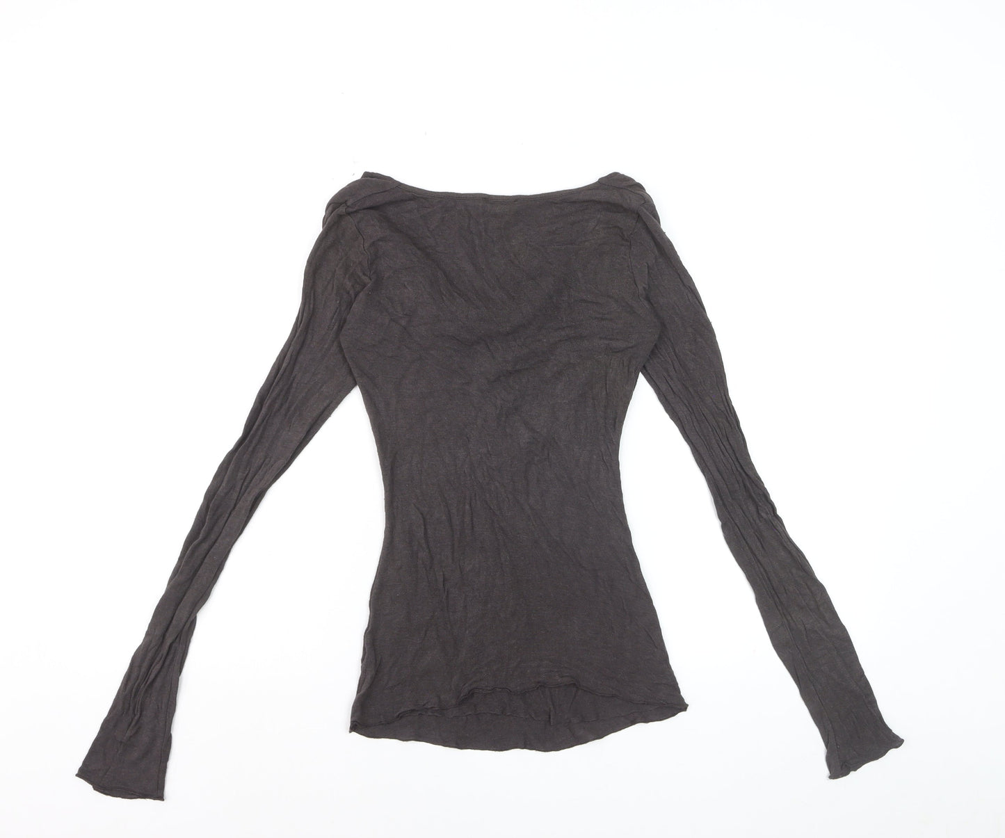 Phase Eight Women's Black Cowl Neck Long Sleeve Slim Fit Top Size L