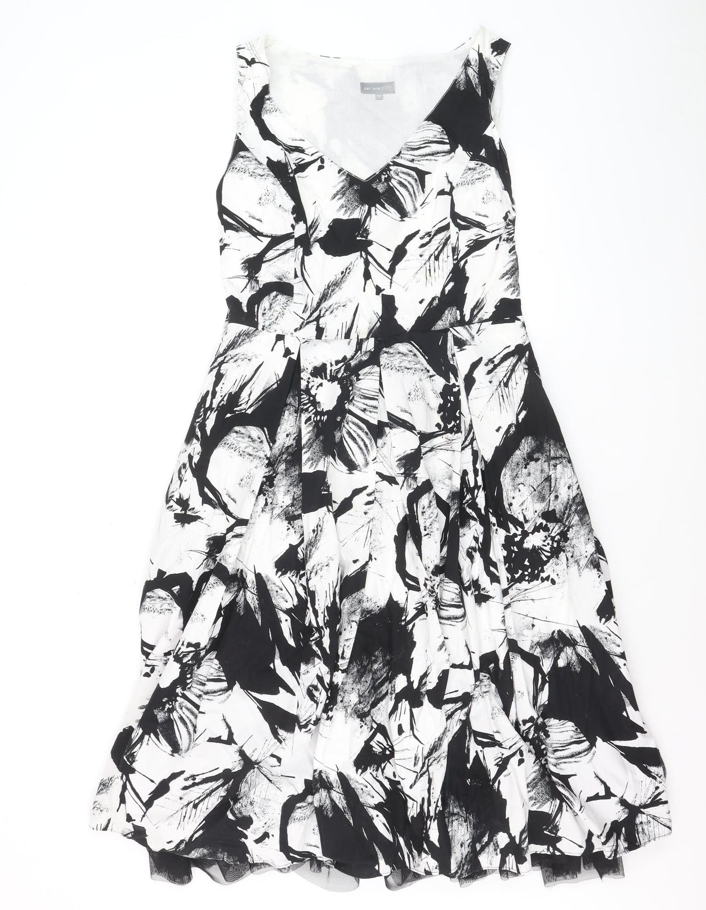 Marks and Spencer Women’s Black Floral Fit & Flare Dress Size 10