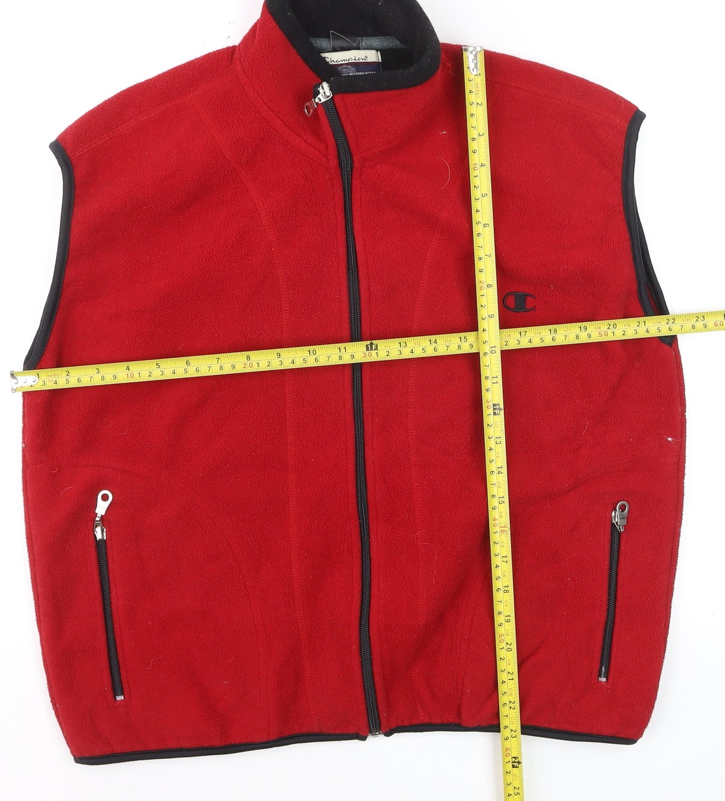 Champion Men’s Red Fleece Bodywarmer Waistcoat Size S Full Zip
