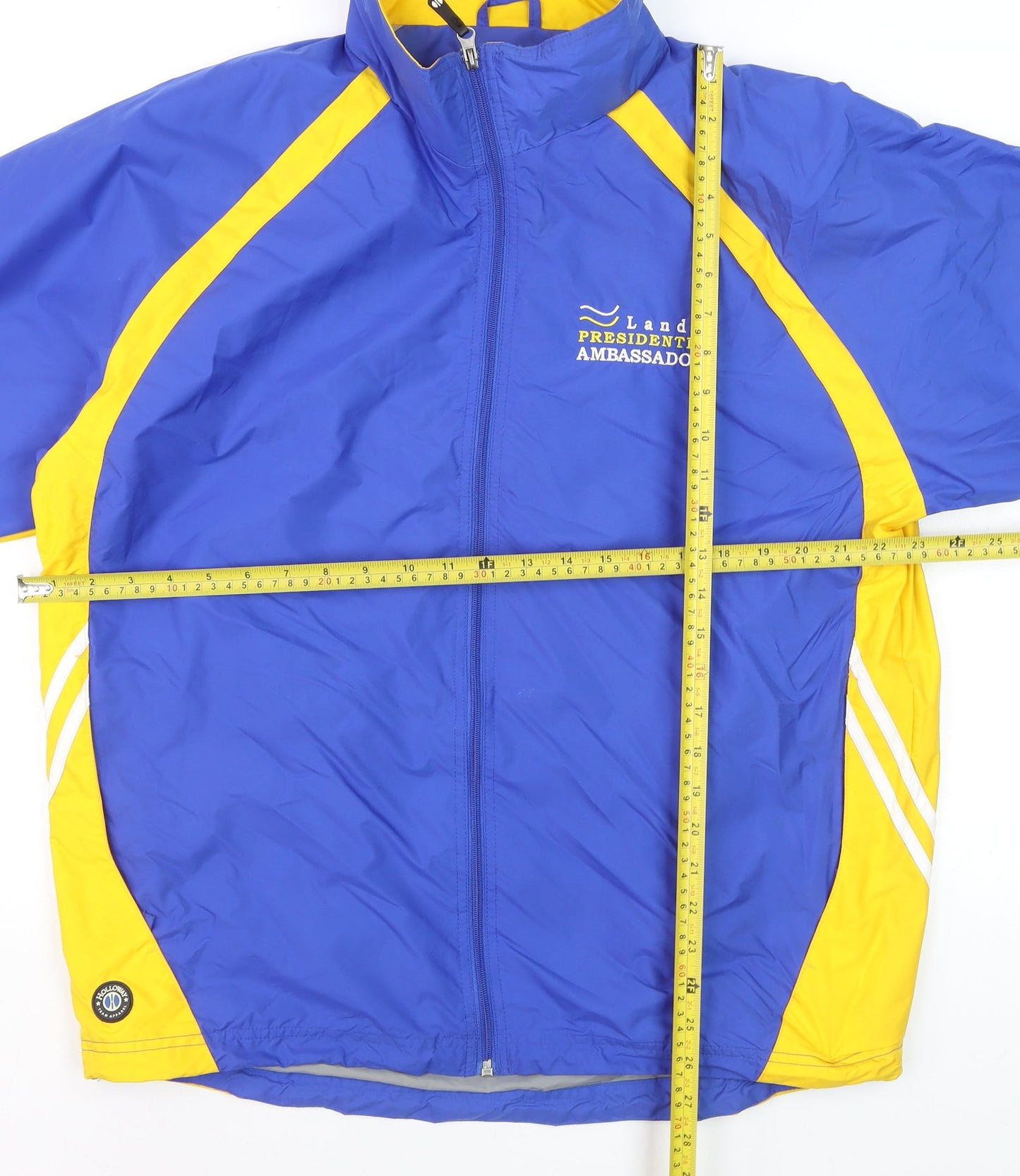 Holloway Men's Blue Yellow Windbreaker Jacket Medium Sports Full Zip