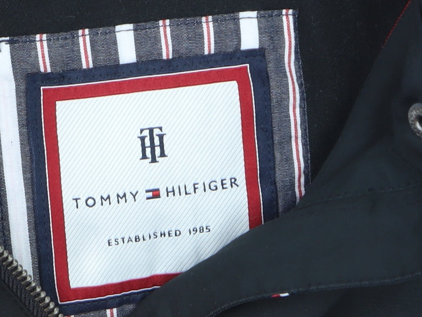 Tommy Hilfiger Men's Black Waterproof Hooded Rain Coat Size S
