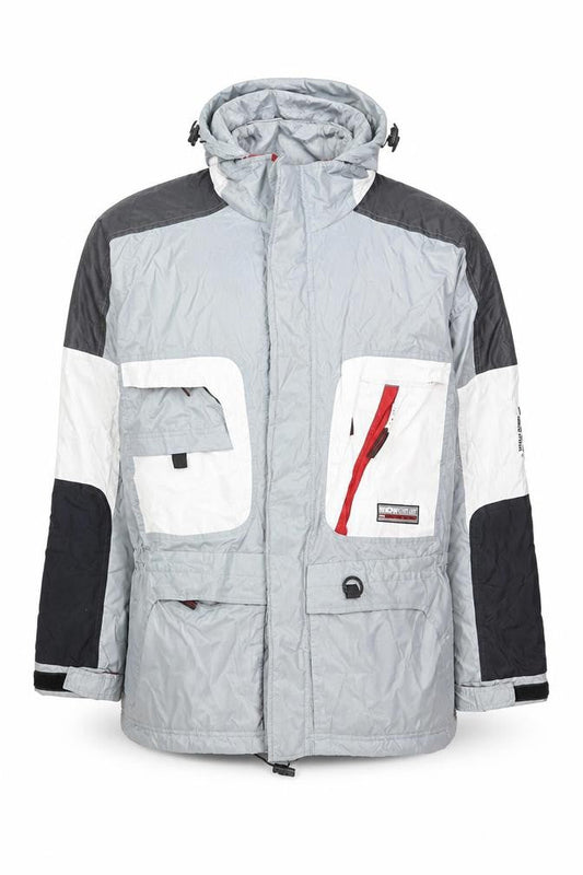 Snowgear Men’s Grey Ski Jacket L Hooded Waterproof Windproof Outdoor Coat