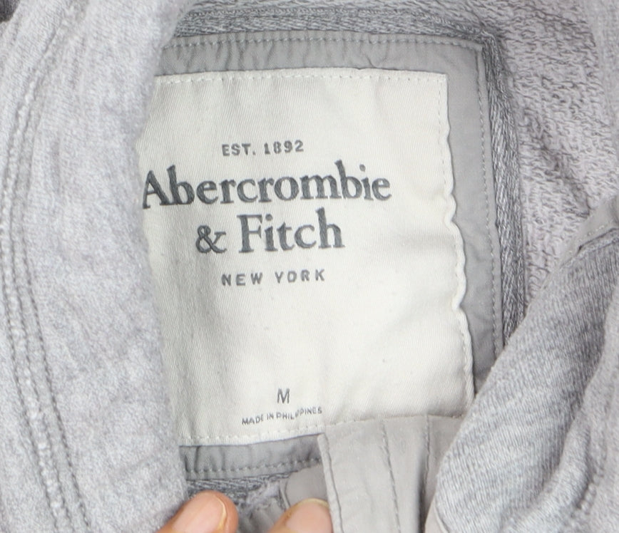 Abercrombie & Fitch Women's Grey Button Hoodie Sweatshirt M
