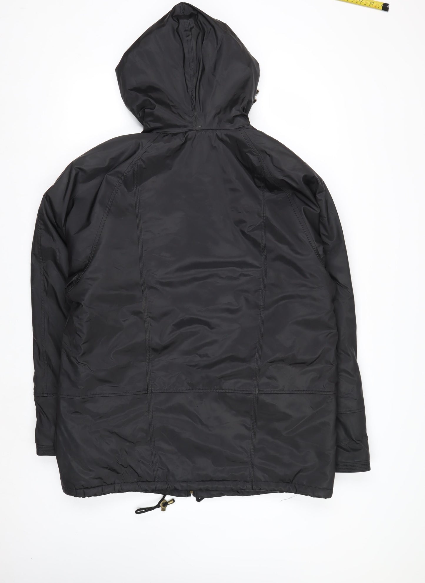 Miletta Women's Black Hooded Parka Jacket Size M Lined Winter Coat