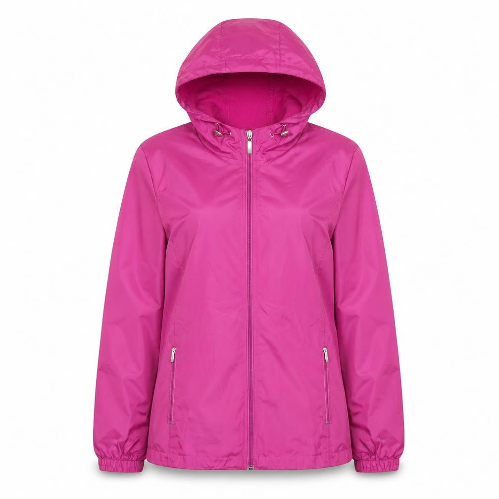 Northern Reflections Women's Pink Hooded Packaway Jacket Size M Polyester
