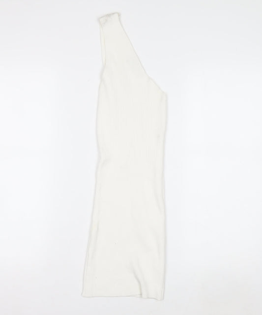 Miss Toxic Women's White One Shoulder Knit Top Size 6