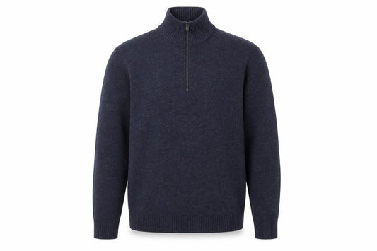 Marks & Spencer Men's Blue Wool Half Zip Jumper XL
