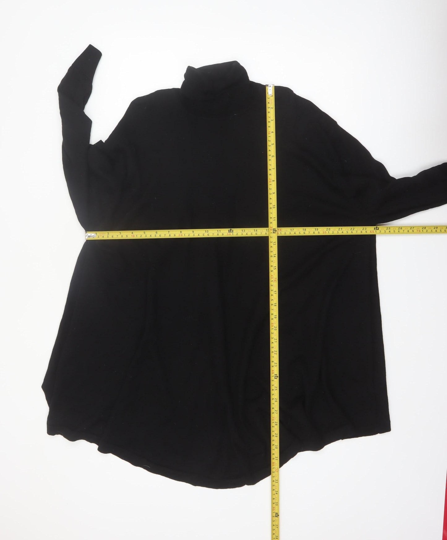 COS Womens Black Roll Neck Long Sleeve Cotton Relaxed Jumper Size 14