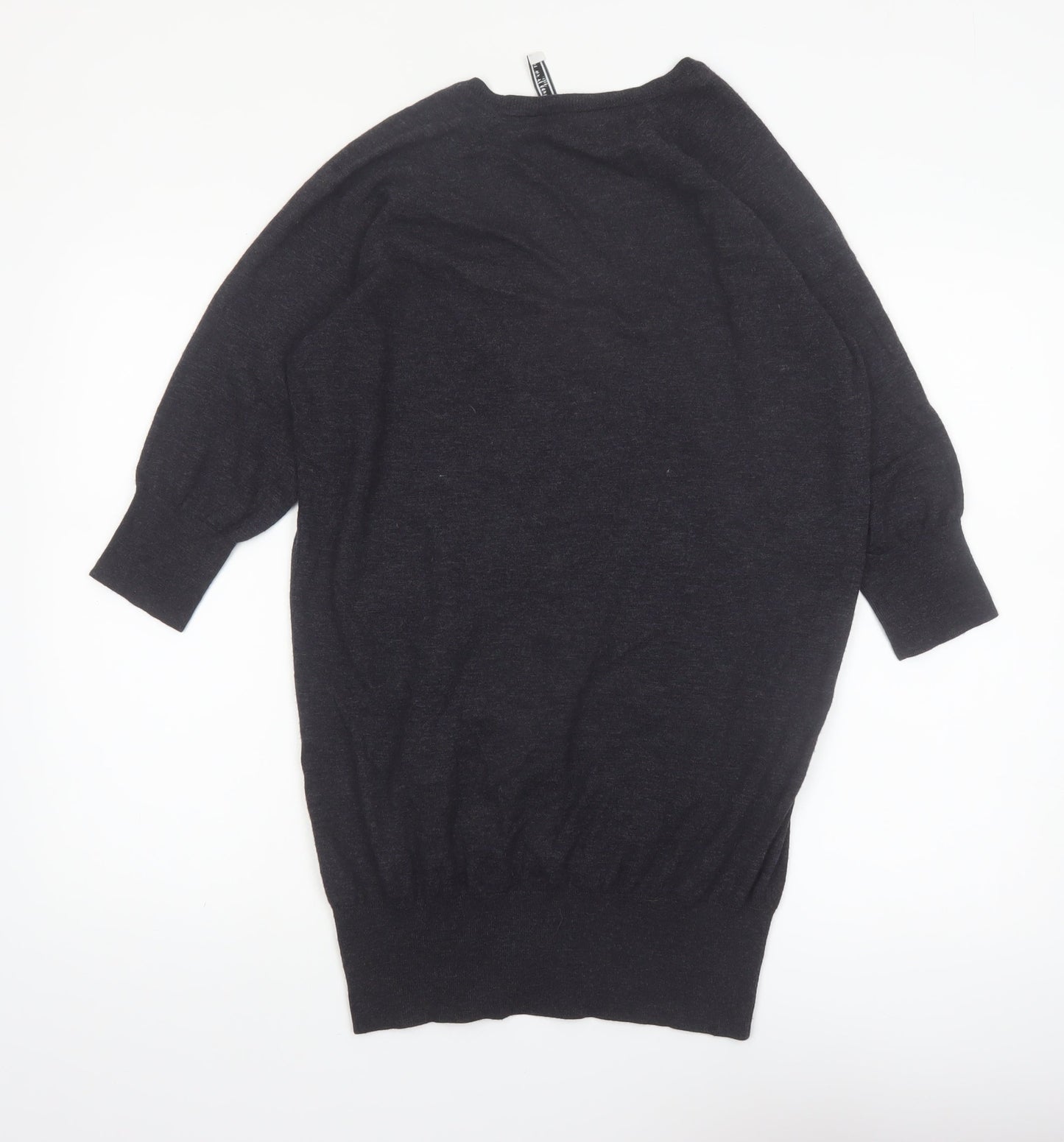 The White Company Women’s Black Merino Wool 3/4 Sleeve Pullover Jumper M