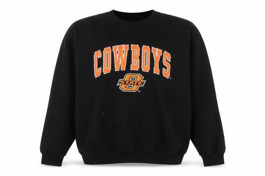 Stadium Athletics Men's Black Cowboys Graphic Pullover Sweatshirt L