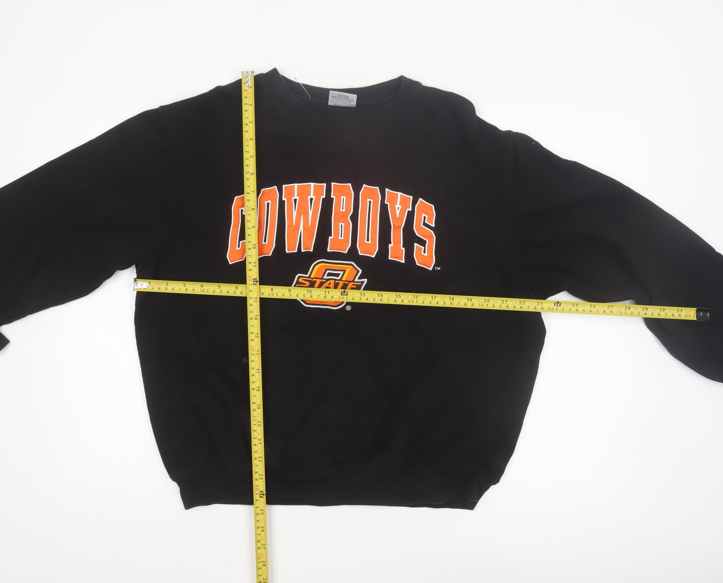 Stadium Athletics Men's Black Cowboys Graphic Pullover Sweatshirt L