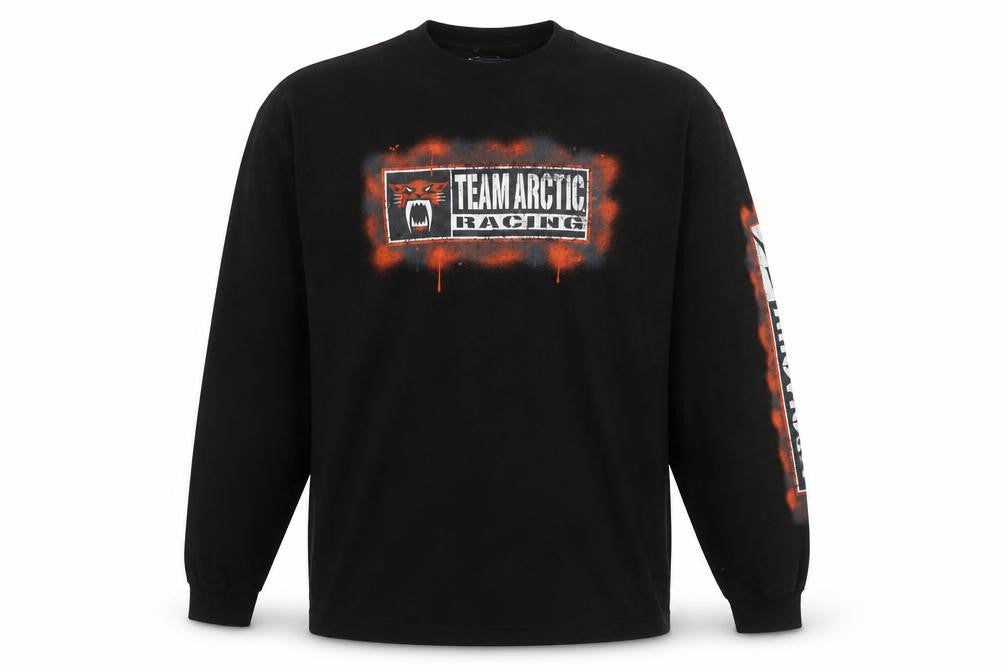 JanSport Men's Black Team Arctic Racing Long Sleeve Vintage Tee L