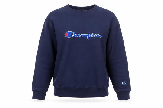 Champion Womens Navy Reverse Weave Sweatshirt Medium Cotton Blend