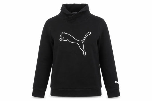 Puma Womens Black Small Pullover Sweatshirt with Logo Print