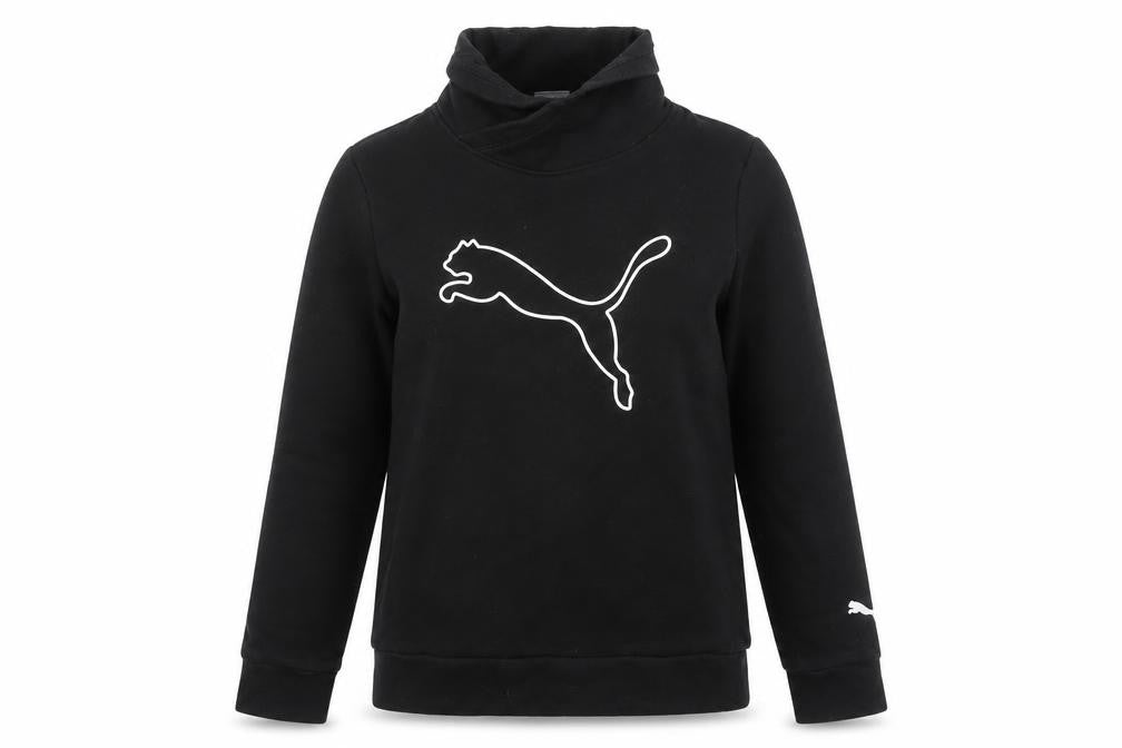 Puma Womens Black Small Pullover Sweatshirt with Logo Print