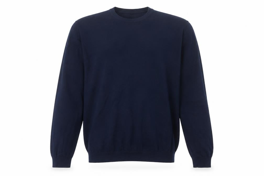 MAN Men's Blue XL Crew Neck Wool Acrylic Pullover Jumper