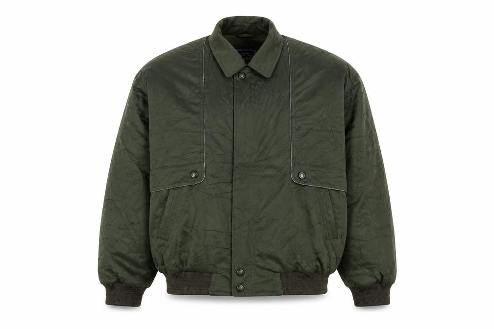 Kings Well Men's Green Bomber Jacket L Full Zip Casual Style
