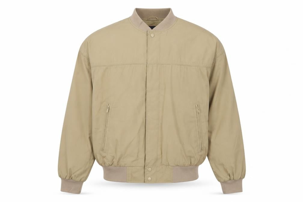 Knightsbridge Men's Beige Bomber Jacket L Polyester Cotton Casual